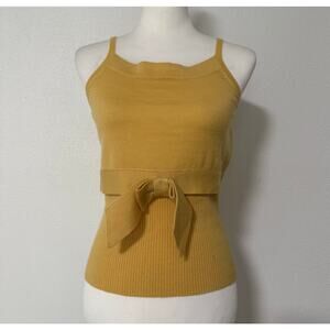 Marie Claire Paris Women's 100%Wool Knit Tie Waist Tank Top Size 36